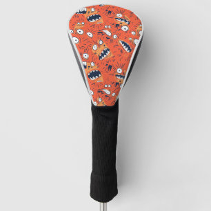 Funny Orange Monster Shouting Face Golf Head Cover