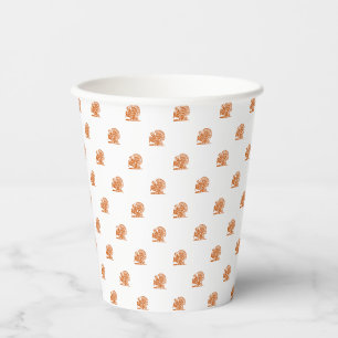 Funny orange turkey cute pattern Thanksgiving Paper Cups