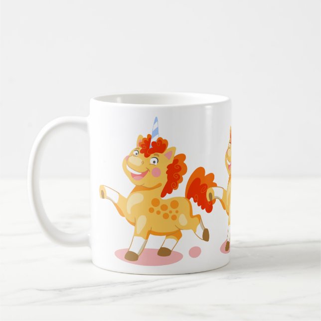 Funny orange unicorn coffee mug (Left)