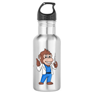 Funny orangutan ape cartoon doctor 532 ml water bottle