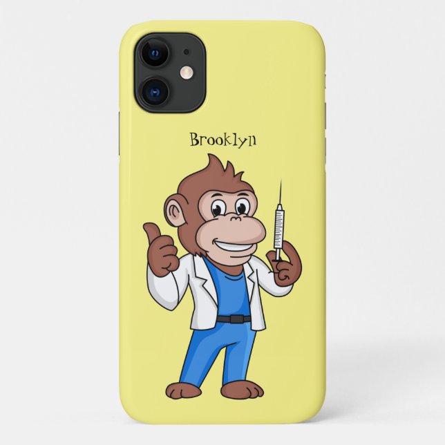 Funny orangutan ape cartoon doctor Case-Mate iPhone case (Back)