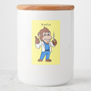 Funny orangutan ape cartoon doctor food label