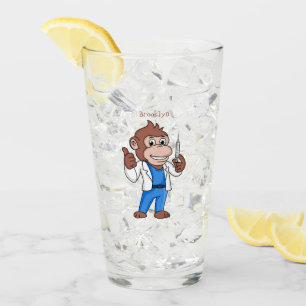 Funny orangutan ape cartoon doctor glass
