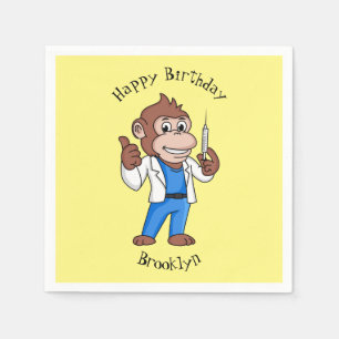 Funny orangutan ape cartoon doctor napkin