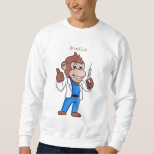 Funny orangutan ape cartoon doctor sweatshirt