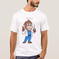 Funny orangutan ape cartoon doctor