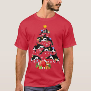 Funny Orca Killer Whale Christmas Tree Animal Love T-Shirt