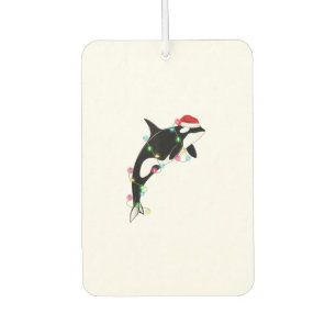 Funny Orca Killer Whale Santa Hat Christmas Sea An Car Air Freshener