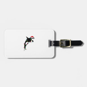 Funny Orca Killer Whale Santa Hat Christmas Sea An Luggage Tag