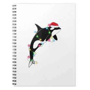 Funny Orca Killer Whale Santa Hat Christmas Sea An Notebook