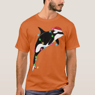 Funny Orca Killer Whale Santa Hat Christmas Sea An T-Shirt