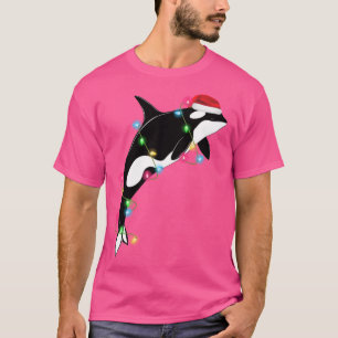 Funny Orca Killer Whale Santa Hat Christmas Sea An T-Shirt