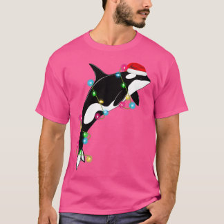 Funny Orca Killer Whale Santa Hat T-Shirt