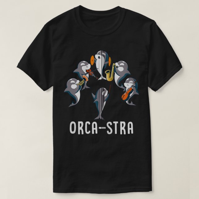 Funny Orca-stra Orca Killer Whale Orchestra Zip Ho T-Shirt (Design Front)