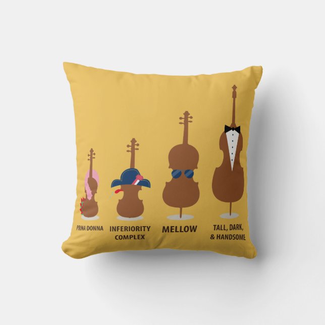 Funny Orchestra Strings Instruments Cushion (Front)
