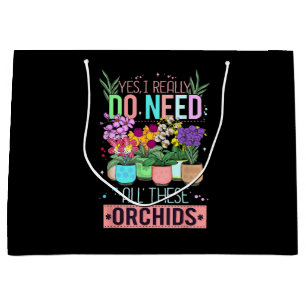 Funny Orchid Plant Lover Large Gift Bag