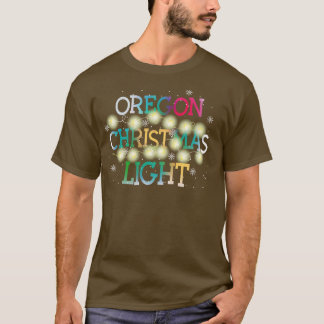 Funny Oregon State Christmas Light Pyjama Cute Tee