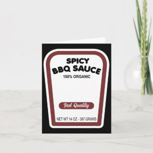 Funny Organic Bbq Sauce Halloween Easy Group Costu Card