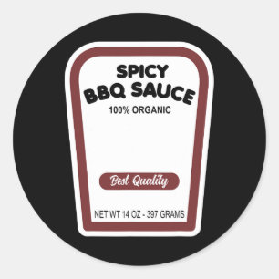 Funny Organic Bbq Sauce Halloween Easy Group Costu Classic Round Sticker