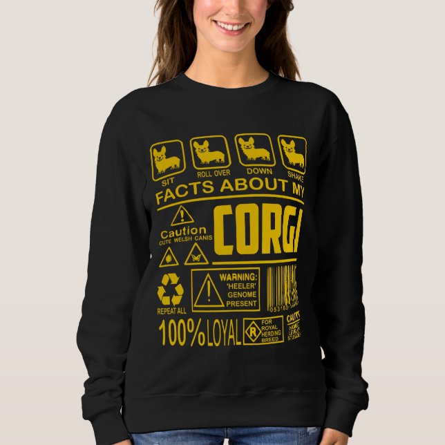 Funny Organic Loyal Corgi Print Sweatshirt (Front)