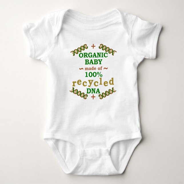 Funny Organic Recycled DNA Baby Science Humour Baby Bodysuit (Front)