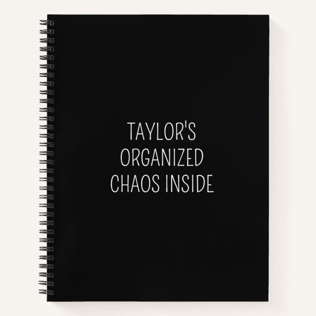 Funny Organisation Quote To Do List Black Notebook (Front)