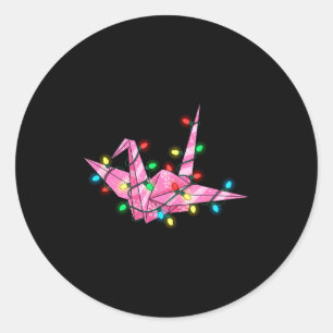 Funny Origami Christmas Graphics Lights Lover  Classic Round Sticker