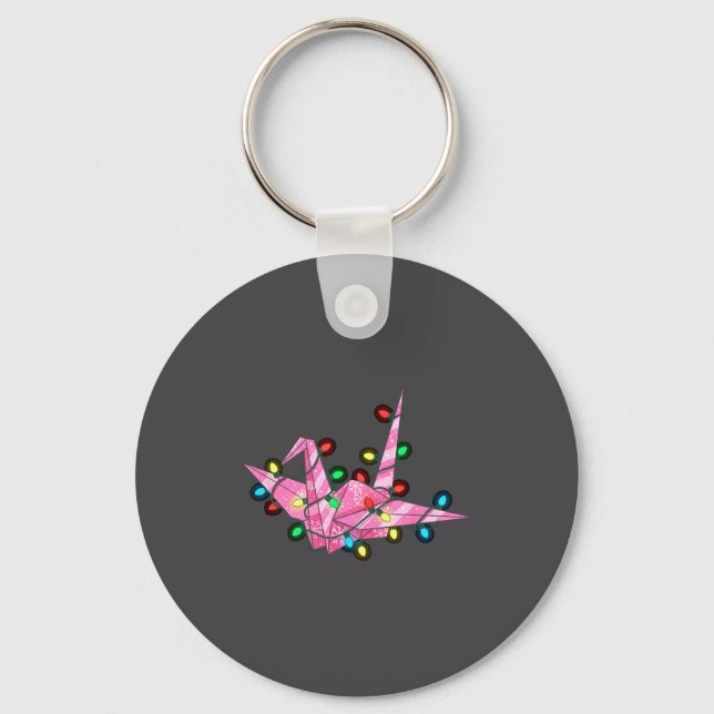 Funny Origami Christmas Graphics Lights Lover  Key Ring (Front)