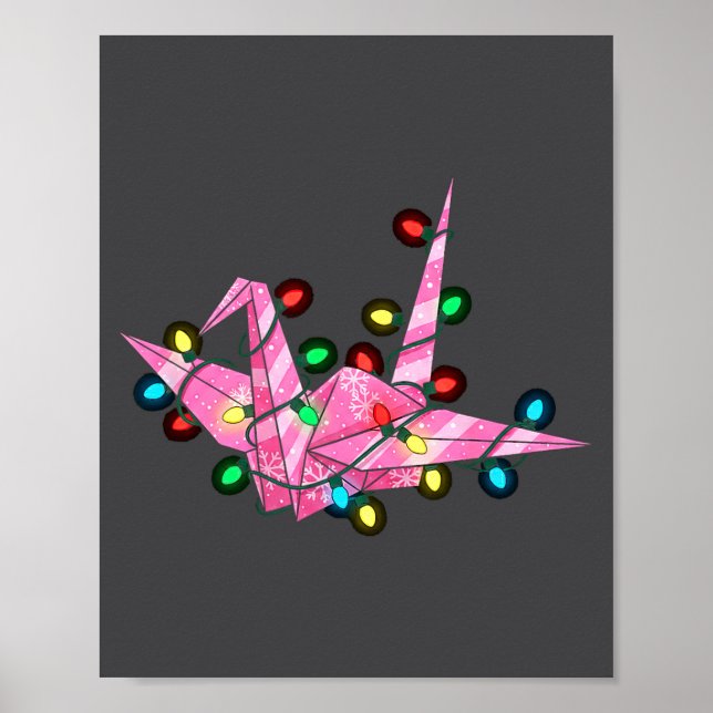 Funny Origami Christmas Graphics Lights Lover  Poster (Front)