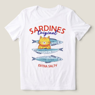 Funny Original Sardines Extra Salty Cute Orange Tri-Blend Shirt