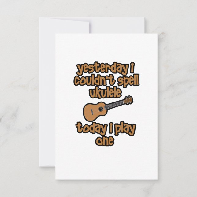 Funny Original Ukulele RSVP Card (Front)