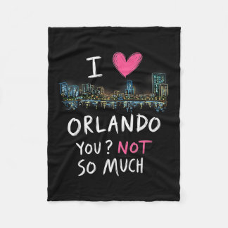 Funny Orlando Florida Night Skyline Vintage Premiu Fleece Blanket
