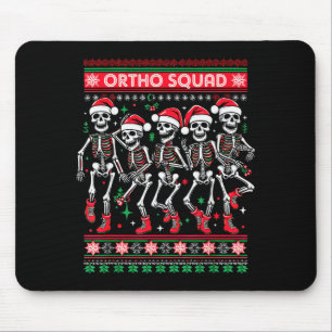 Funny Ortho Squad Christmas Three Santa Skeletons  Mouse Pad