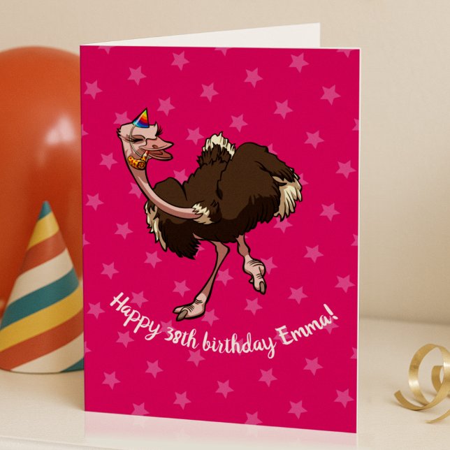 Funny Ostrich Add Your Own Text Party Cartoon (Creator Uploaded)