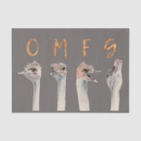 Funny Ostrich Birds | OMFG Gold Font