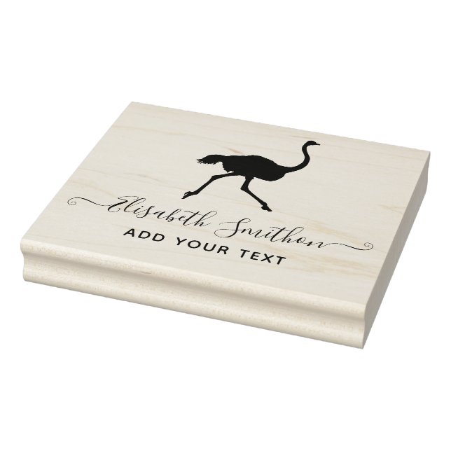 Funny Ostrich Cute Bird Animal Personal Stationery Rubber Stamp (Stamp)