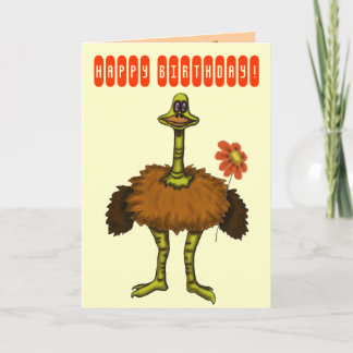 Funny ostrich happy birthday card