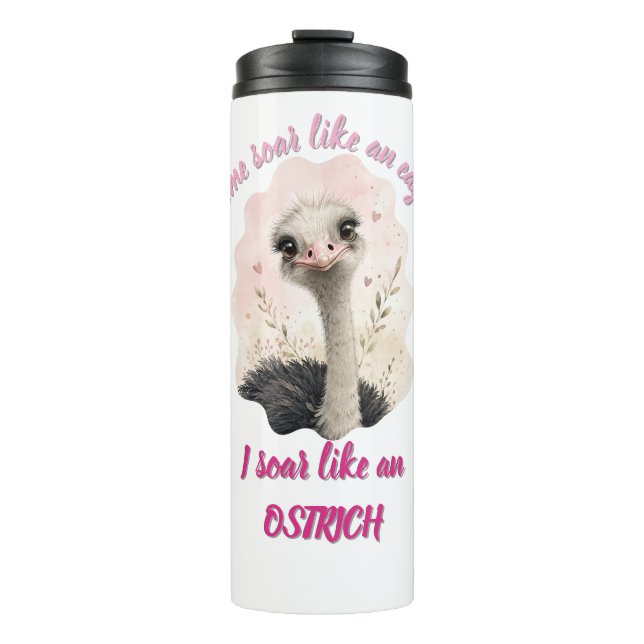 Funny Ostrich Tumbler, Cute Animal Thermal Tumbler (Front)