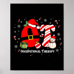 Funny Ot Nurse Occupational Therapy Santa Christma Poster
