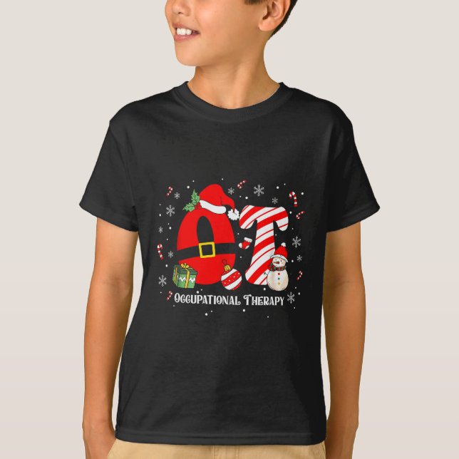 Funny Ot Nurse Occupational Therapy Santa Christma T-Shirt (Front)