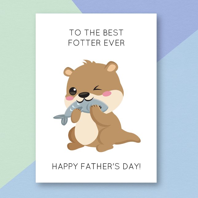 Funny Otter Animal Pun Father's Day Card (Creator Uploaded)