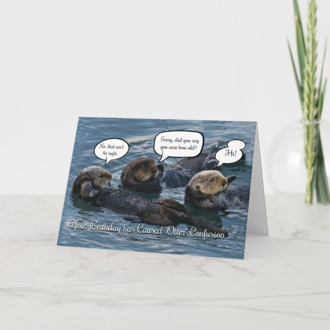 Funny Otter Birthday Card (Front)