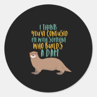 Funny Otter Cartoon Confused with Dam Beaver