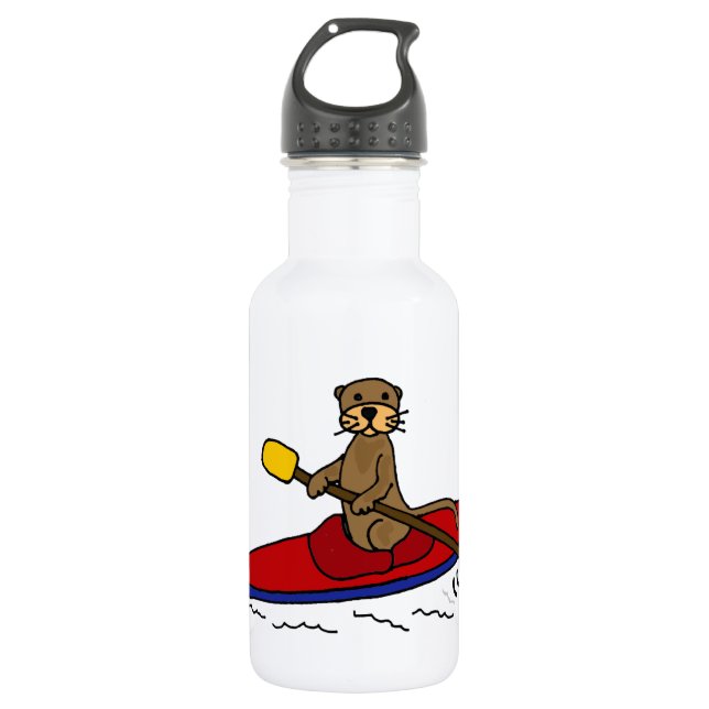 Funny Otter Kayaking 532 Ml Water Bottle (Front)