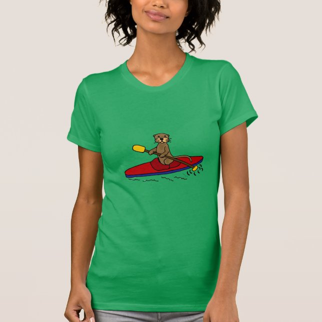 Funny Otter Kayaking T-Shirt (Front)