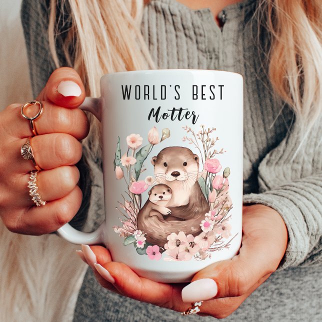 Funny Otter Mother's Day Gift For Animal Lovers Coffee Mug (Creator Uploaded)