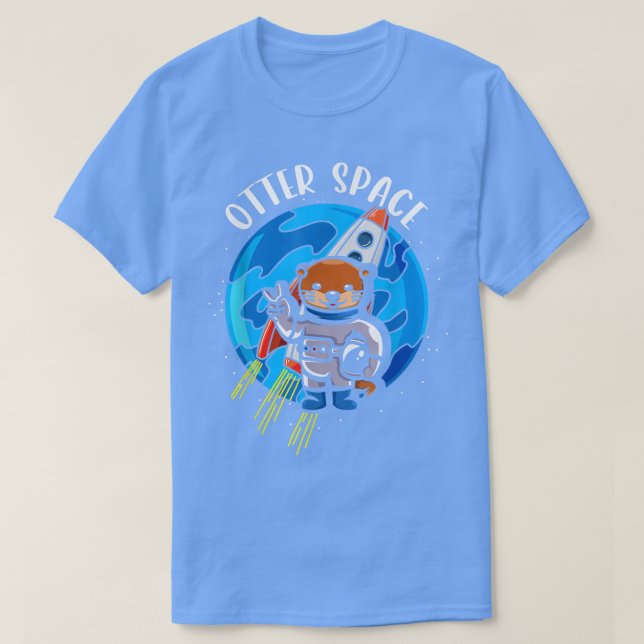 Funny Otter Space Astronaut Planets Space Rocket S T-Shirt (Design Front)