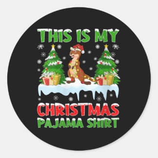 Funny Otter This Is My Christmas Pajama Classic Round Sticker