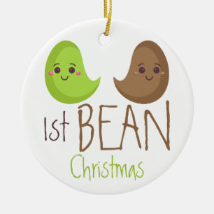 Funny our first Christmas newly weds anniversary Ceramic Tree Decoration