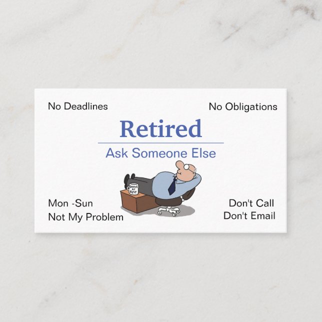 Funny Out Of Business Retirement Card (Front)